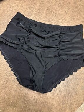 Torrid Black Scallop Swim Bottoms 1X